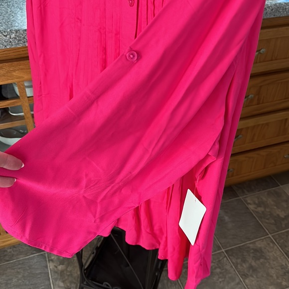 Pink Pleat Front Blouse - Picture 4 of 5